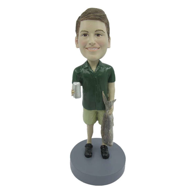 Picture of Custom Bobblehead Doll: Male Fish in Hand