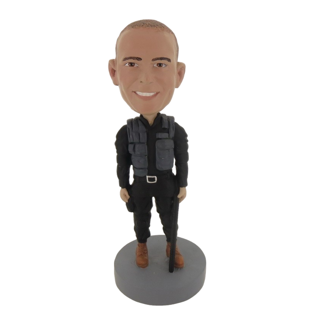 Picture of Custom Bobblehead Doll: Armed Policeman