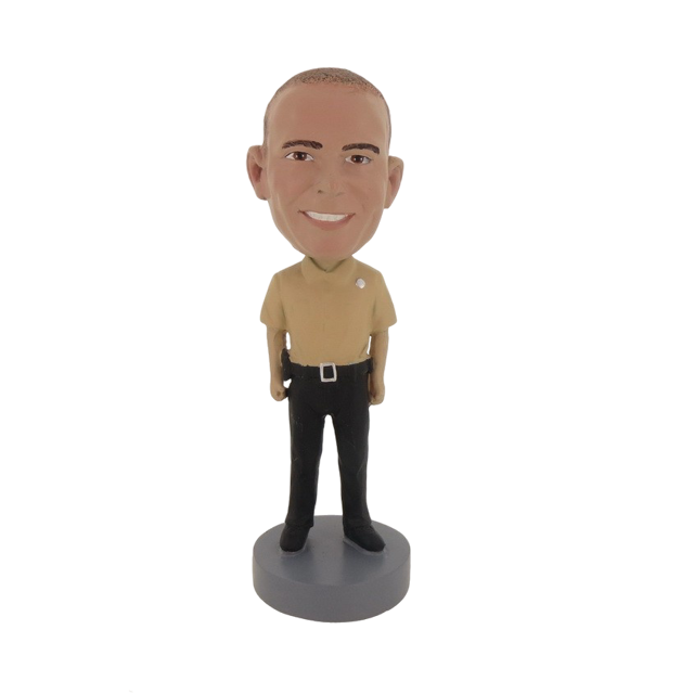 Picture of Custom Bobblehead Doll: Casual Policeman In Brown