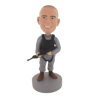 Picture of Custom Bobblehead Doll: Military Policeman With Machine Gun