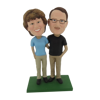 Picture of Custom Bobblehead Doll: Arm Behind Each Other Couple On Golf