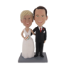Picture of Custom Bobblehead Doll: Arm Behind Each Other Wedding Couple