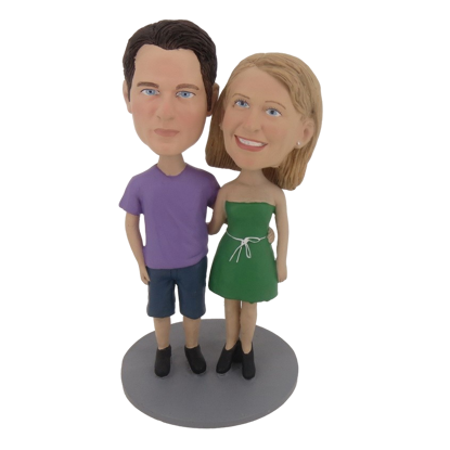 Picture of Custom Bobblehead Doll: Arm Behind Each Other Couple