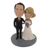 Picture of Custom Bobblehead Doll: Arms Around Each Other Wedding Couple