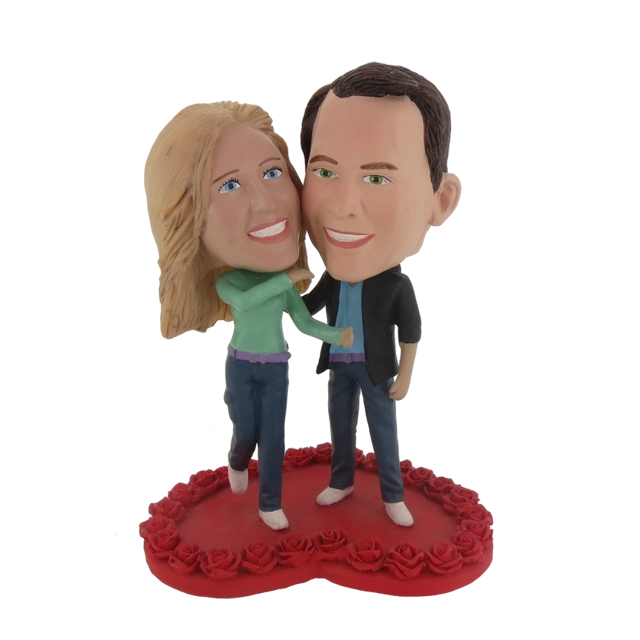 Picture of Custom Bobblehead Doll: Couple On Heart