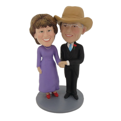 Picture of Custom Bobblehead Doll: Couple with Cowboy Hat
