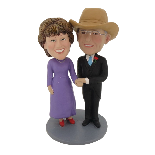 Picture of Custom Bobblehead Doll: Couple with Cowboy Hat