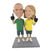 Picture of Custom Bobblehead Doll: Hand In Hand Baseball Fun Couple