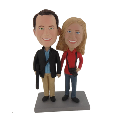 Picture of Custom Bobblehead Doll: Hand In Hand Photography Couple