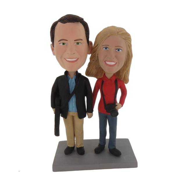 Picture of Custom Bobblehead Doll: Hand In Hand Photography Couple
