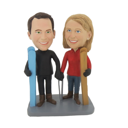 Picture of Custom Bobblehead Doll: Skiing Couple