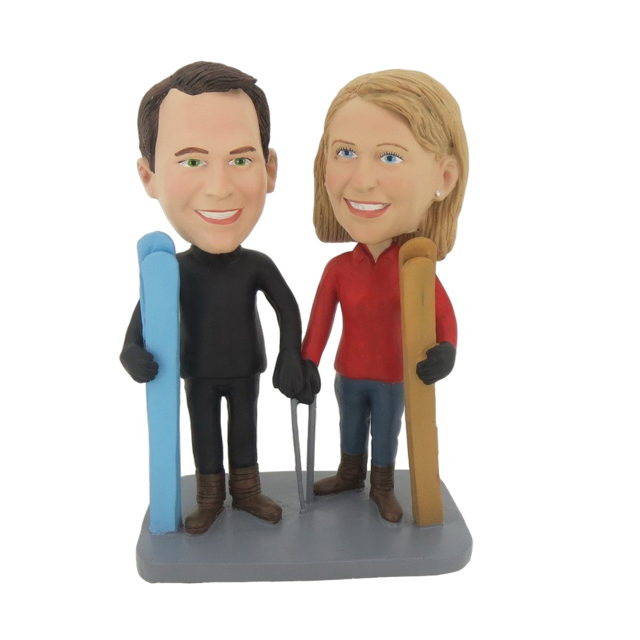Picture of Custom Bobblehead Doll: Skiing Couple