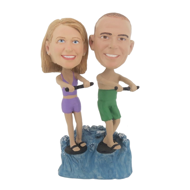 Picture of Custom Bobblehead Doll: Surfing Couple