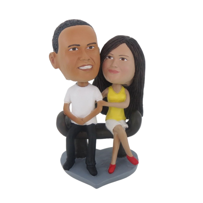 Picture of Custom Bobblehead Doll: Park Sitting Couple