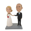Picture of Custom Bobblehead Doll: Wedding Couple Hands in Hands