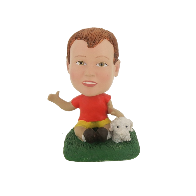 Picture of Custom Bobblehead Doll: Boy And Puppy