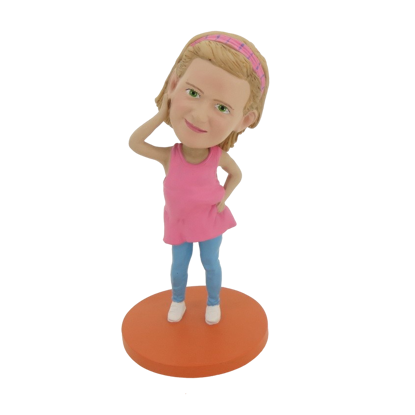 Picture of Custom Bobblehead Doll: Pink Dress Girl