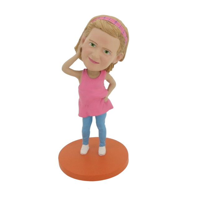 Picture of Custom Bobblehead Doll: Pink Dress Girl