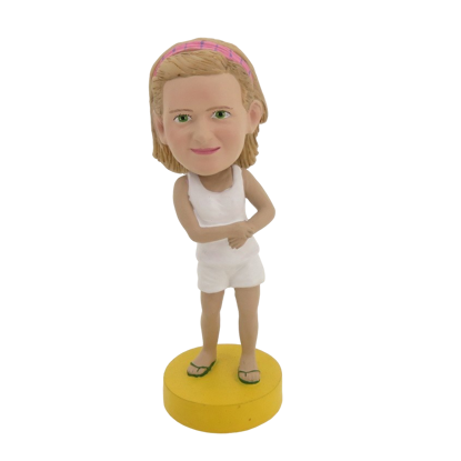 Picture of Custom Bobblehead Doll: White Vest Girl