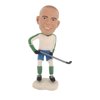 Picture of Custom Bobblehead Doll: Hockey Playing Man With Stick