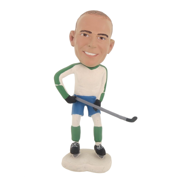 Picture of Custom Bobblehead Doll: Hockey Playing Man With Stick