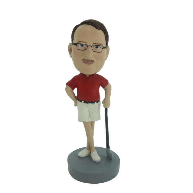 Picture of Custom Bobblehead Doll: Leaning On Club Golfer