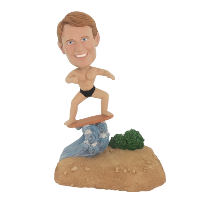 Picture of Custom Bobblehead Doll: Man Enjoying Surfing