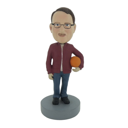 Picture of Custom Bobblehead Doll: Man Holding Ball Left