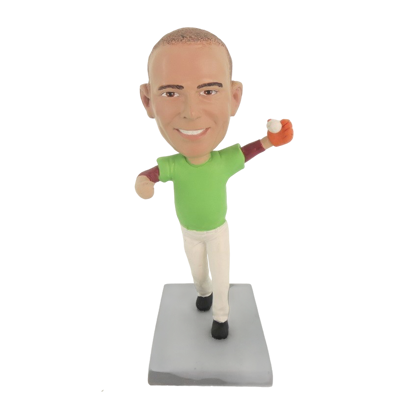 Picture of Custom Bobblehead Doll: Man Catching Baseball