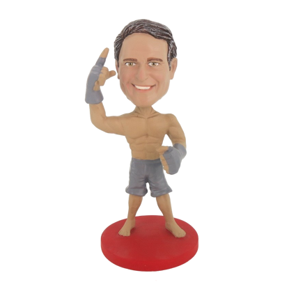 Picture of Custom Bobblehead Doll: Muscle Man Reading Boxing