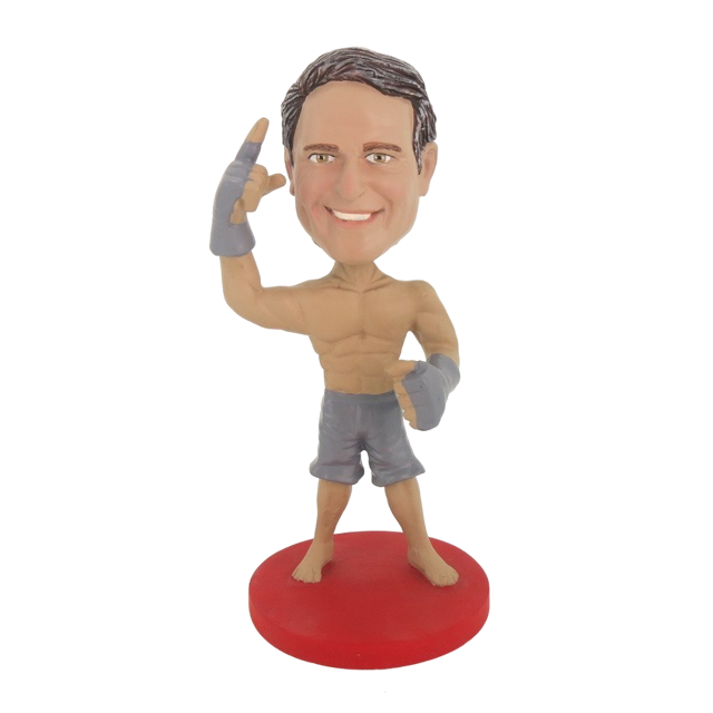 Picture of Custom Bobblehead Doll: Muscle Man Reading Boxing