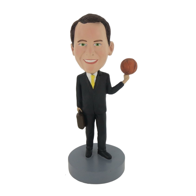 Picture of Custom Bobblehead Doll: Office Man Spinning Basketball