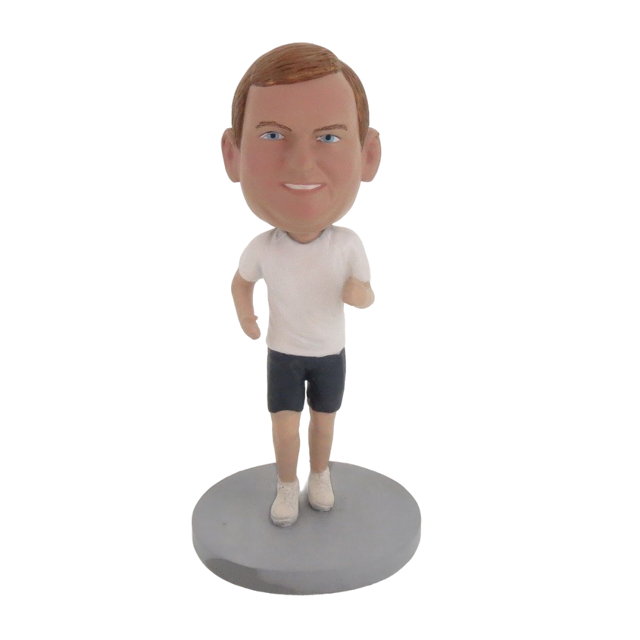 Picture of Custom Bobblehead Doll: Running Man With White Short Sleeve