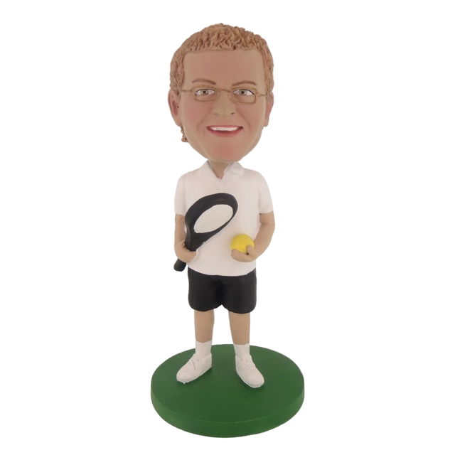 Picture of Custom Bobblehead Doll: White T-Shirt Tennis Player