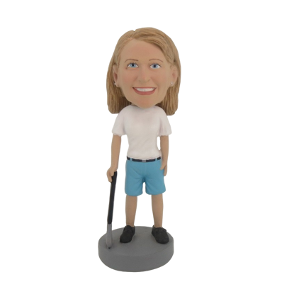 Picture of Custom Bobblehead Doll: Woman Holding Golf Club