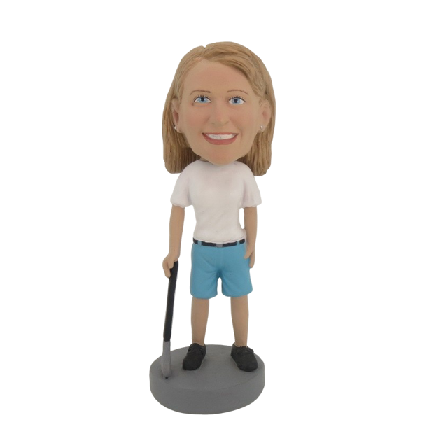 Picture of Custom Bobblehead Doll: Woman Holding Golf Club