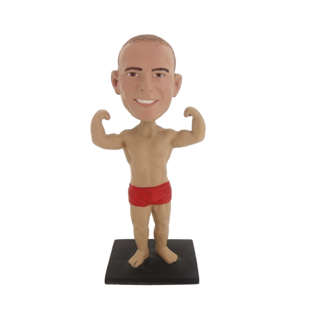 Picture of Custom Bobblehead Doll: Muscle Man With Hands Up