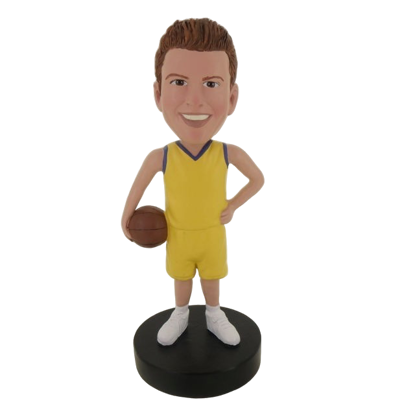 Picture of Custom Bobblehead Doll: Basketball Player Standing Up Happily