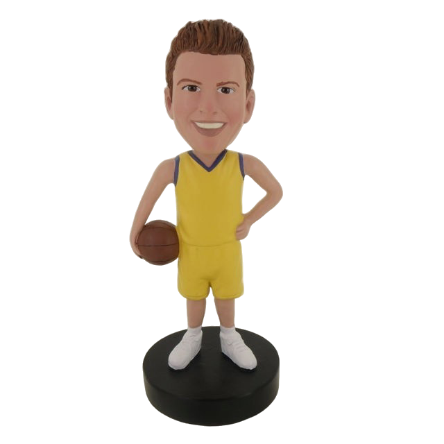 Picture of Custom Bobblehead Doll: Basketball Player Standing Up Happily