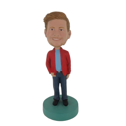 Picture of Custom Bobblehead Doll: Casual Man In Red Jacket