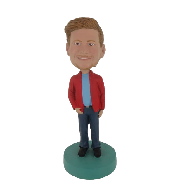 Picture of Custom Bobblehead Doll: Casual Man In Red Jacket