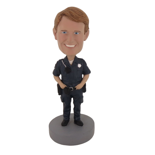 Picture of Custom Bobblehead Doll: Police Officer With Walkie Talkie