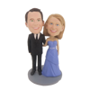 Picture of Custom Bobblehead Doll: Black Suit Man and Purple Dress Woman