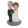 Picture of Custom Bobblehead Doll: Happy Arms Linked Man and Woman