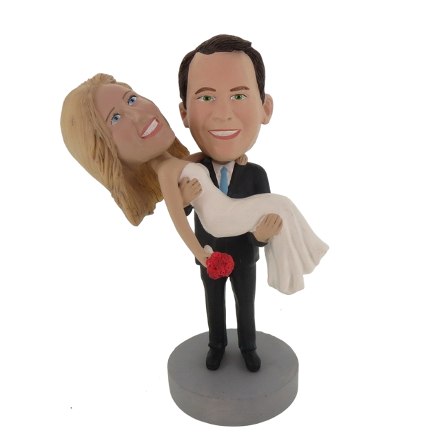 Picture of Custom Bobblehead Doll: Groom Holds Wife