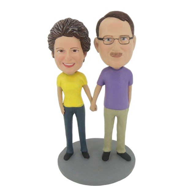 Picture of Custom Bobblehead Doll: Holding Hands Man And Woman