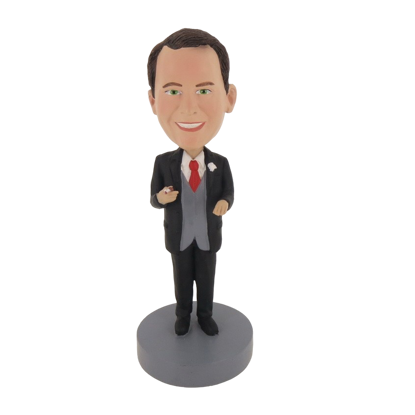 Picture of Custom Bobblehead Doll: Business Man Having Cigar