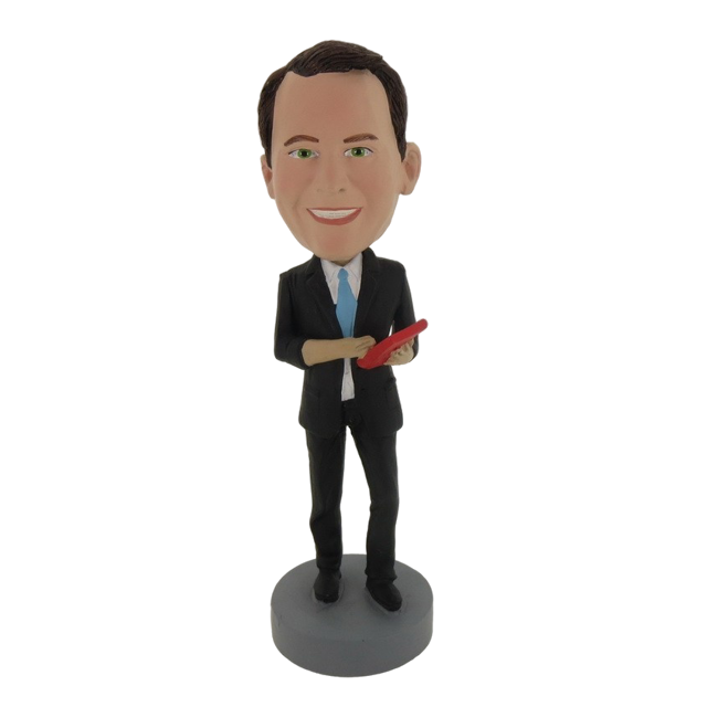 Picture of Custom Bobblehead Doll: Business Man Holding Calculator