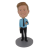 Picture of Custom Bobblehead Doll: Business Man With Something In Both Hands