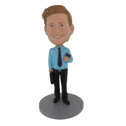 Picture of Custom Bobblehead Doll: Business Man With Something In Both Hands